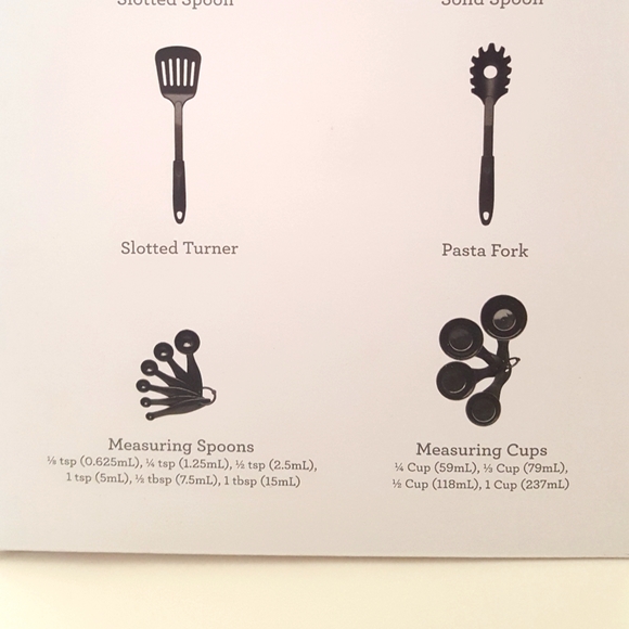 Martha Stewart essentials 30 piece cutlery and utensil set black New - Picture 10 of 13